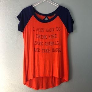 🌸Boutique | drink wine save animals take naps tee